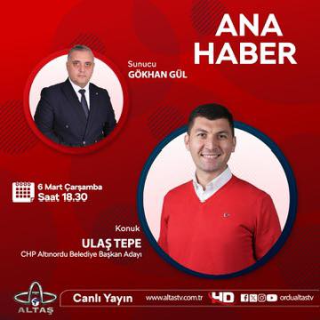 CHP Altınordu İlçe Başkanı Ulaş Tepe, seçim sürecini konuşmak için yerel bir televizyon programında!